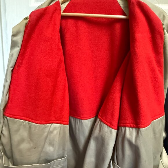 Vintage 70s/80s Field Jacket with Red Wool Liner – Heavy Canvas – Tan - Picture 4 of 6